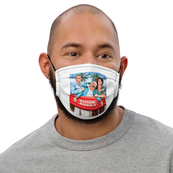 Weekend at Biden's Premium Face Mask Featuring Nancy and Chuck