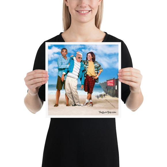 At The Beach Poster Featuring Kamala and Obama