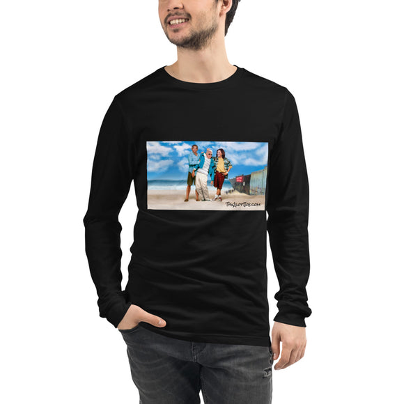 At The Beach Unisex Long Sleeve Tee Featuring Kamala and Obama