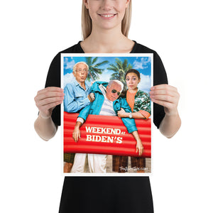 Weekend at Biden's Poster Featuring AOC and Bernie