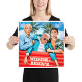 Weekend at Biden's Poster Featuring AOC and Bernie