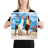 At The Beach Poster Featuring Kamala and Obama