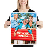 Weekend at Biden's Poster Featuring AOC and Bernie