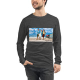 At The Beach Unisex Long Sleeve Tee Featuring Kamala and Obama