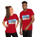 At The Beach Short-Sleeve Unisex T-Shirt Featuring Kamala and Obama