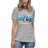 Women's At The Beach Relaxed T-Shirt Featuring Kamala and Obama