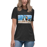 Women's At The Beach Relaxed T-Shirt Featuring Kamala and Obama