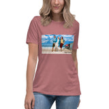 Women's At The Beach Relaxed T-Shirt Featuring Kamala and Obama