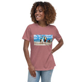 Women's At The Beach Relaxed T-Shirt Featuring AOC and Bernie