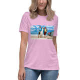 Women's At The Beach Relaxed T-Shirt Featuring Kamala and Obama