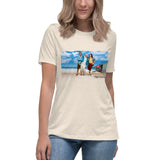 Women's At The Beach Relaxed T-Shirt Featuring Kamala and Obama