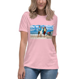 Women's At The Beach Relaxed T-Shirt Featuring Kamala and Obama